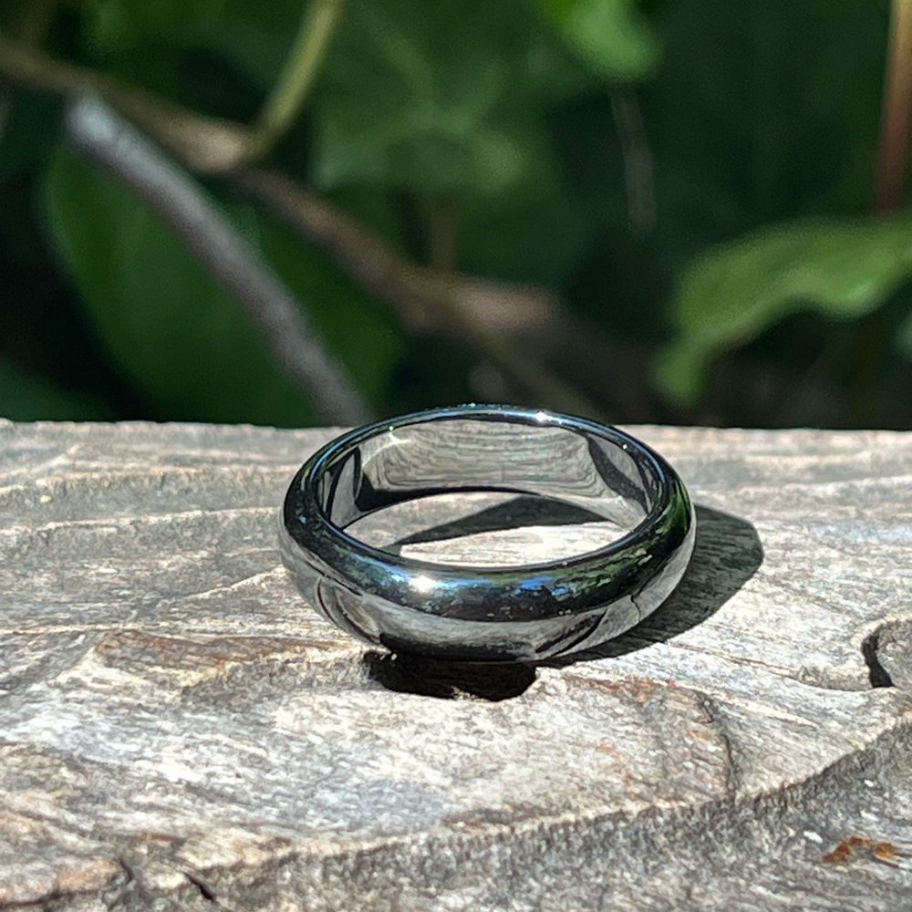 Size 9.5 Natural Hemitite Protection Ring 2497